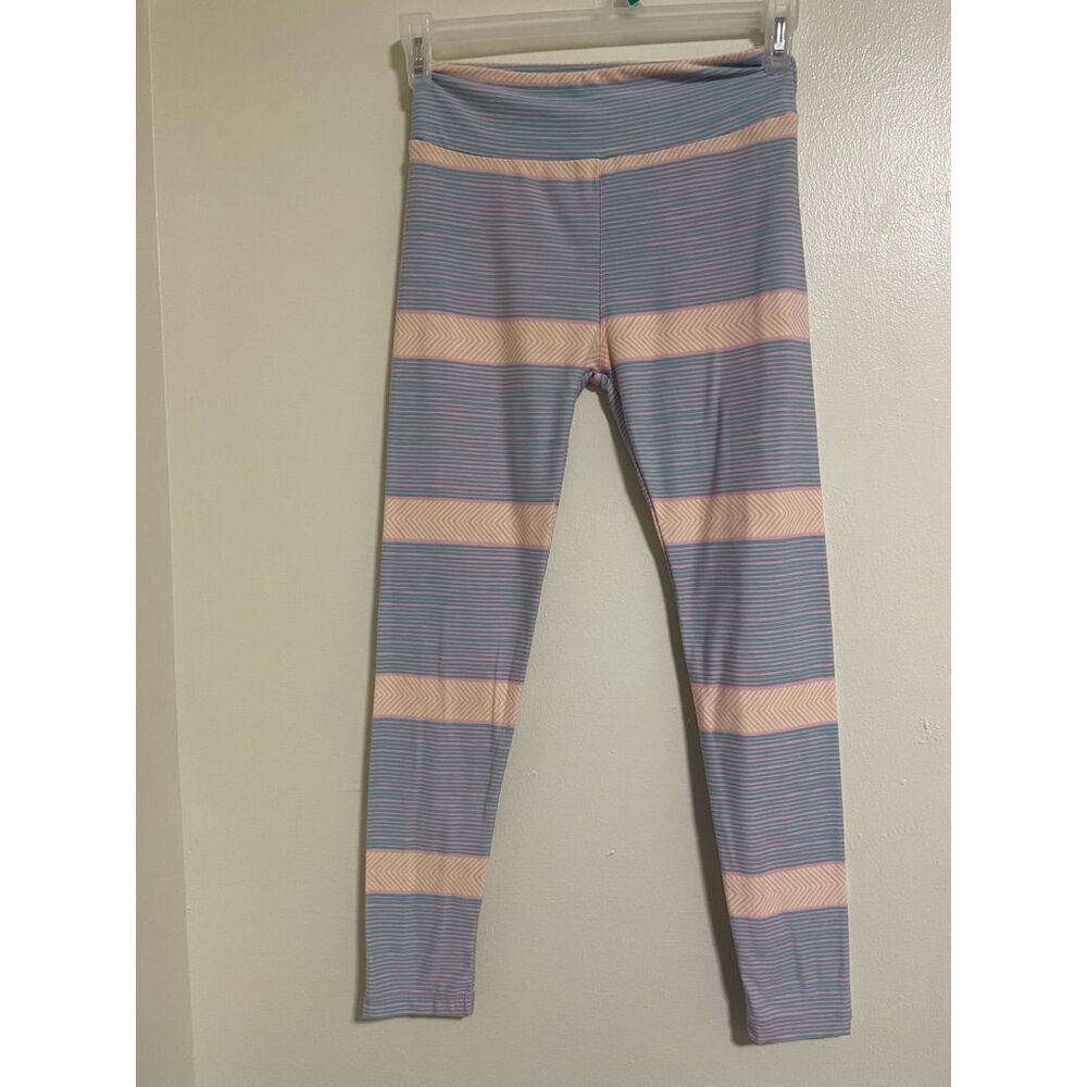 LuLaRoe One Size Blue Pink and Yellow Leggings